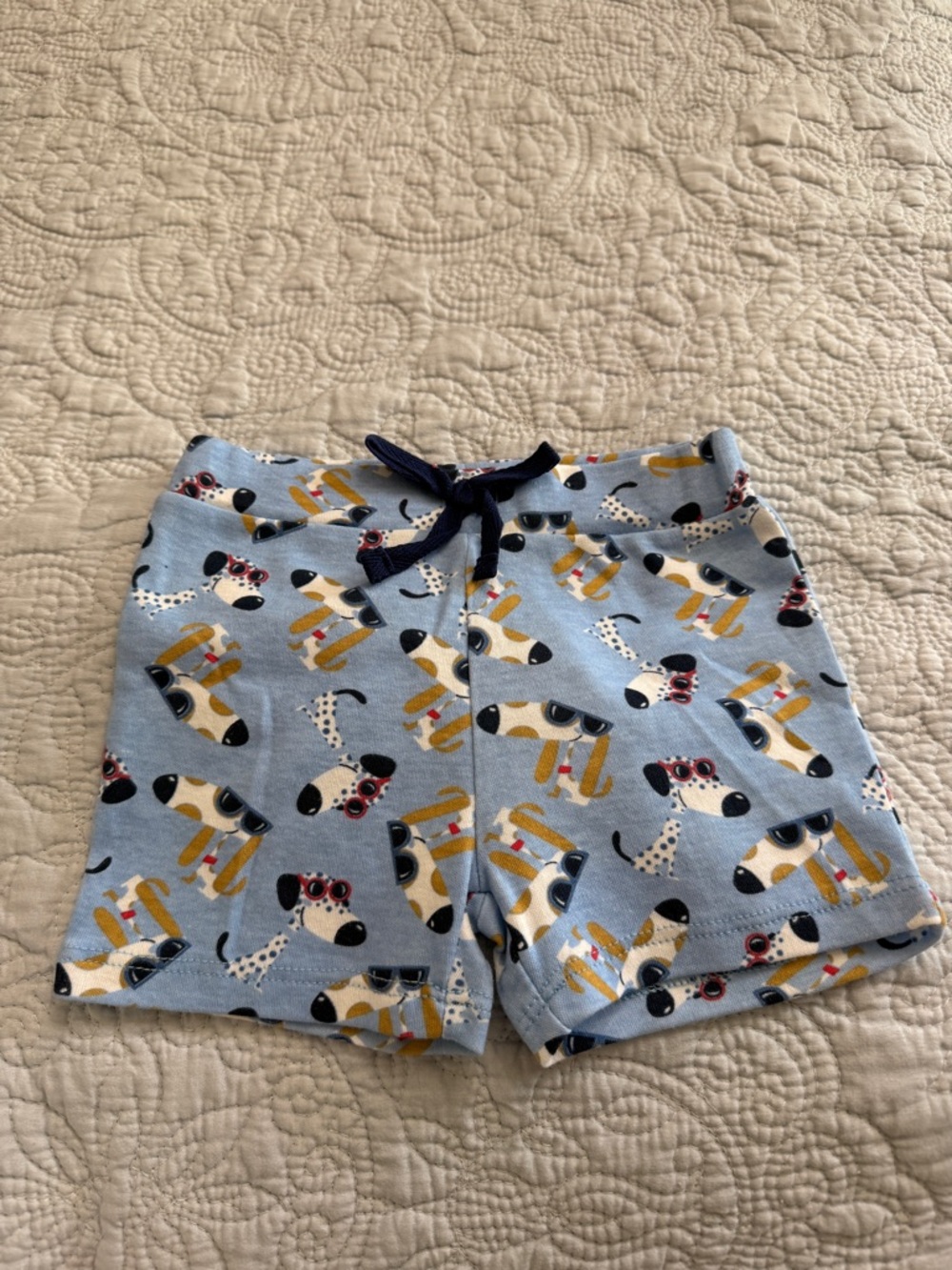 Crown&Ivy Baby Light Blue Puppy Print Shorts